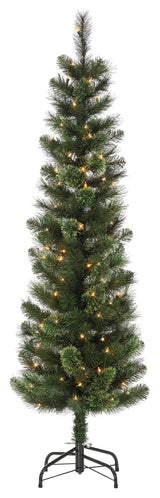 6.5Ft. Hard Mixed Needle Cashmere Pencil Tree With 150 Clear Lights