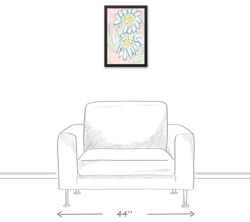 Bright Funky Florals 12x18 Black Framed Canvas