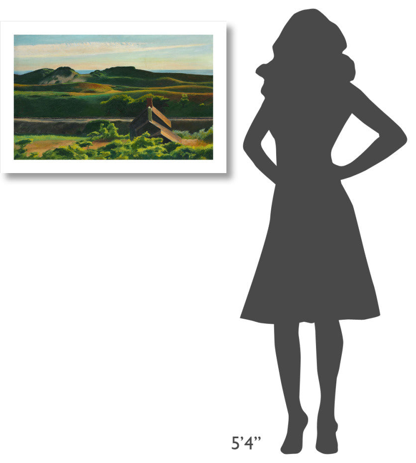 "Hills, South Truro, 1930" Digital Paper Print by Edward Hopper, 32"x21"