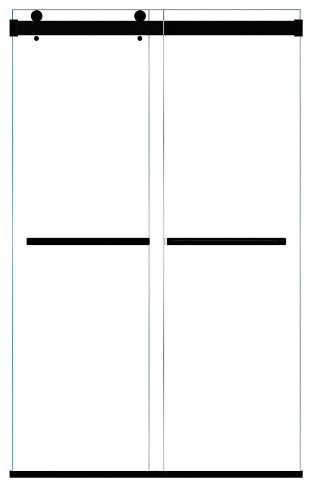Marcelo By Pass Frameless Shower Door, Clear Glass, Matte Black, 48"wx76"h