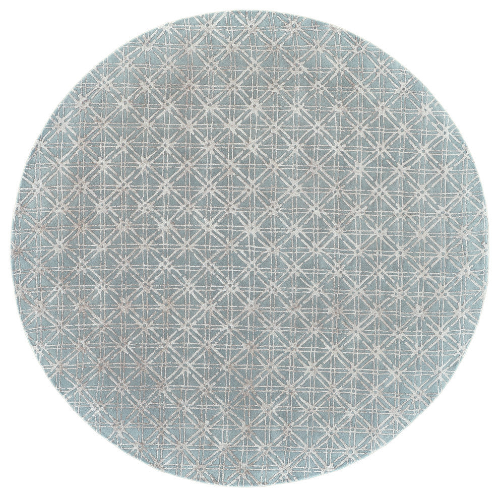 Weave & Wander Hartford Rug, Blue/Beige, 10'x10' Round