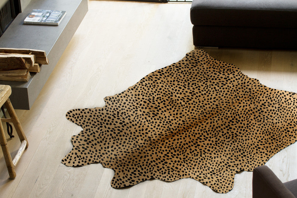 Togo Cowhide Rug, Cheetah, 6'x7'