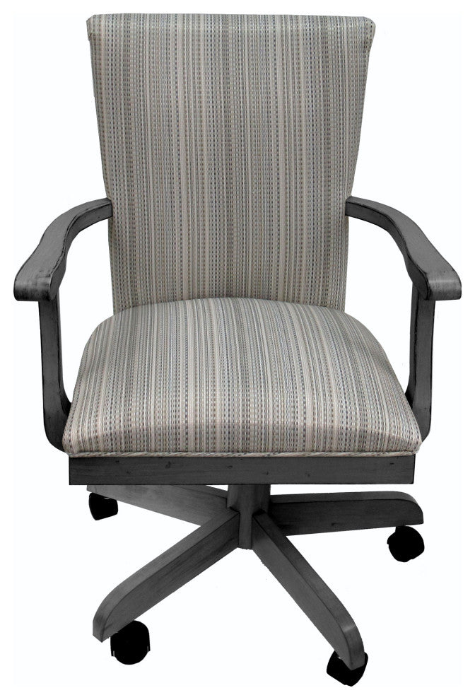 Swivel Wood Caster Dining Chair, 700 Chair on Wheels, Natural Fun and Gray