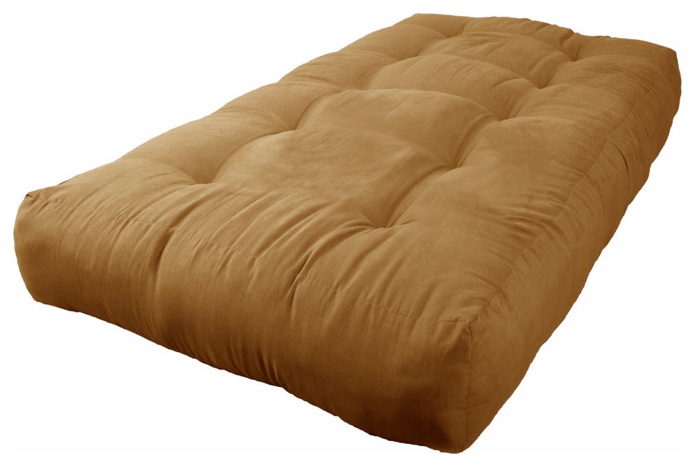 Blazing Needles Vitality 10" Microsuede Twin Futon Mattress, Camel