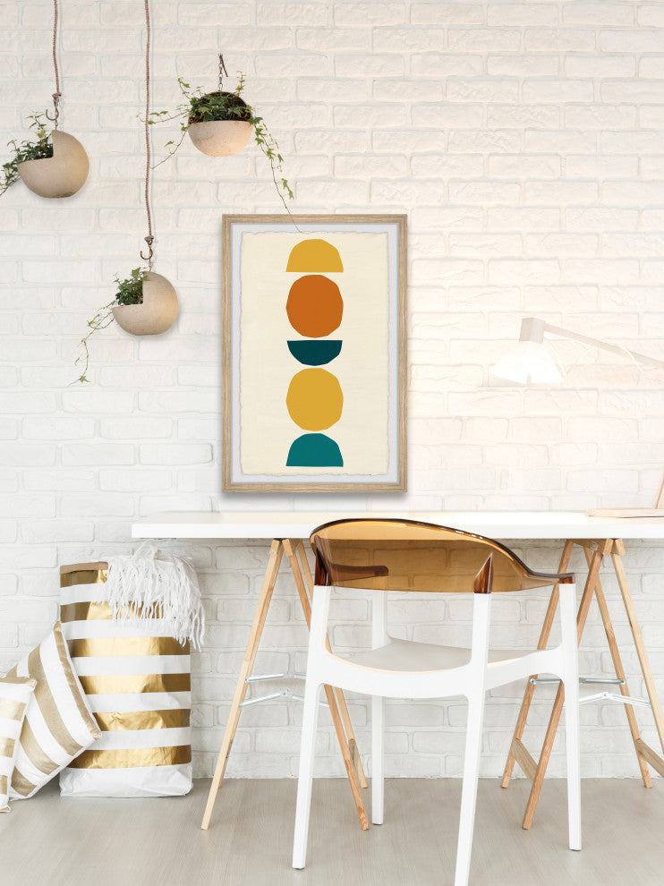 "Enclosed Circles" Framed Painting Print, 12x18