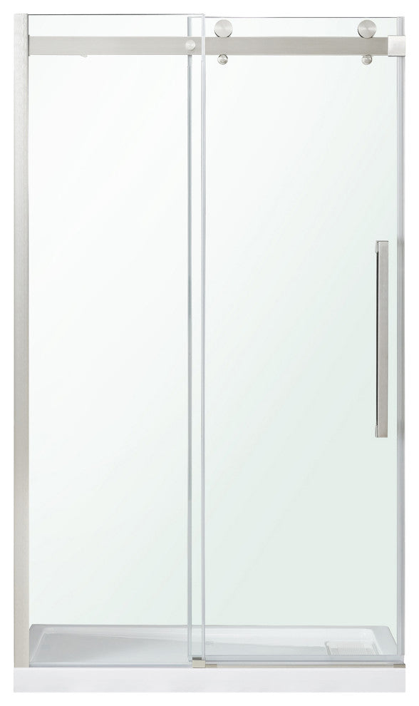 Bel Soft-Close Base/Door Alcove Shower Kit, Satin Nickel, 48"