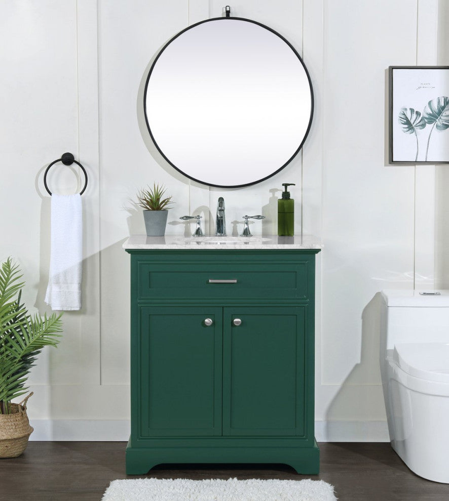 Amber Single Bathroom Vanity, Blue, Green, 30"
