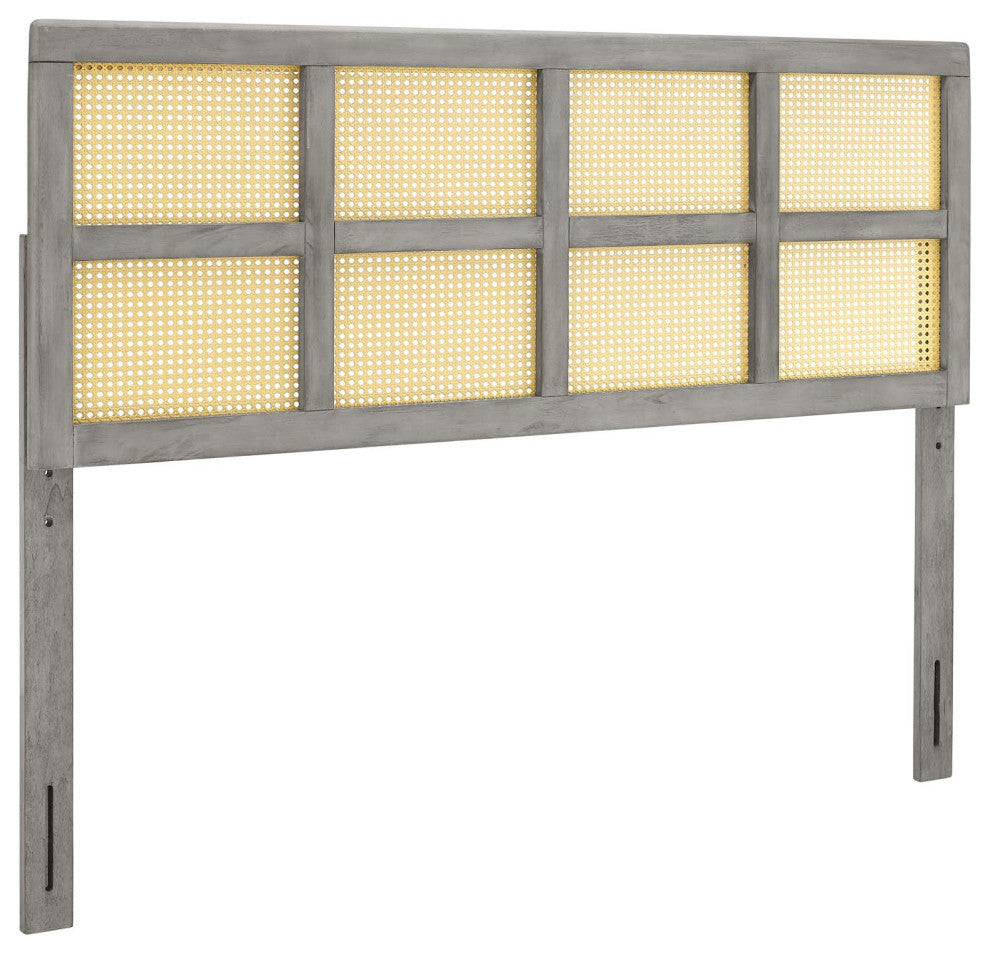 Luana Cane King Headboard-Gray