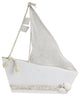 11.5" White and Tan Cape Cod Inspired Ship With Sails Table Top Decoration