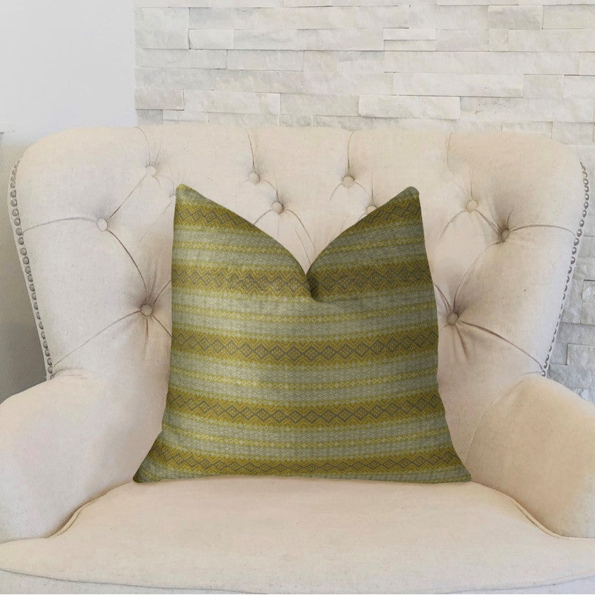 Plutus Full Stripe Handmade Throw Pillow, (Double sided  20" x 36" King)