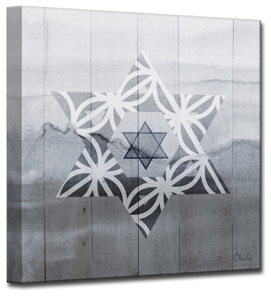 Ready2HangArt Inspirational 'Star of David VI' Wrapped Canvas Wall ArtH59