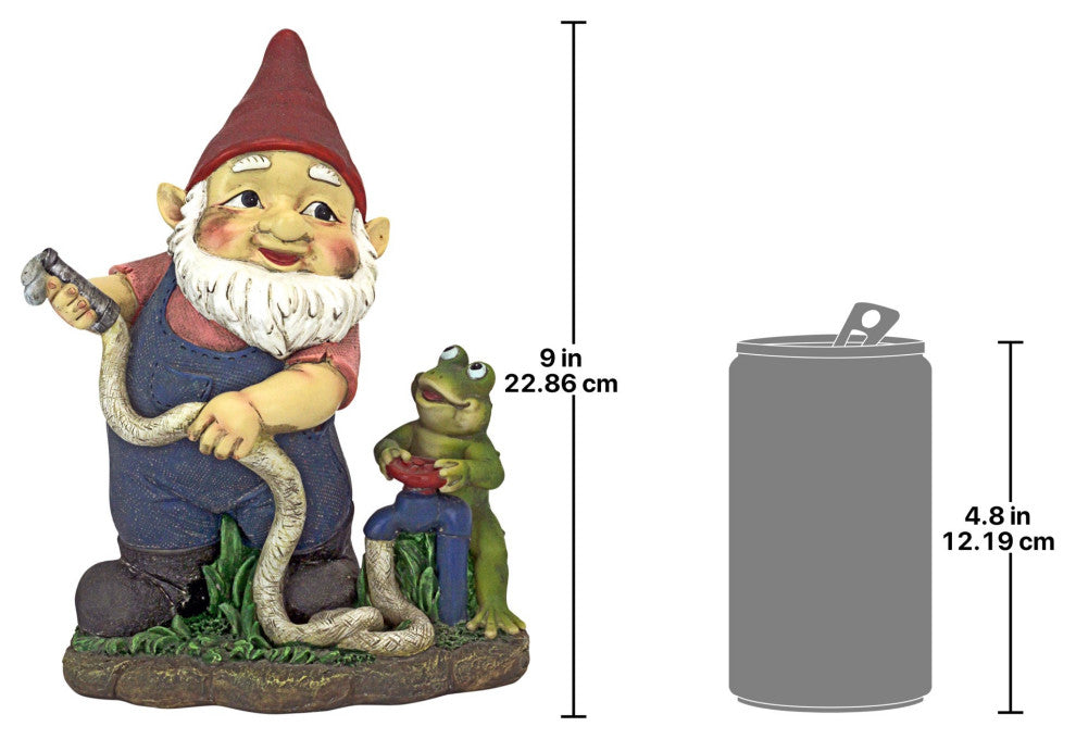 Firefighter Franz and Frog Gnome Statue