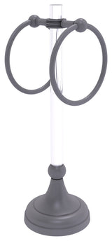 Pacific Grove 2 Ring Vanity Towel Ring with Dotted Accents, Matte Gray