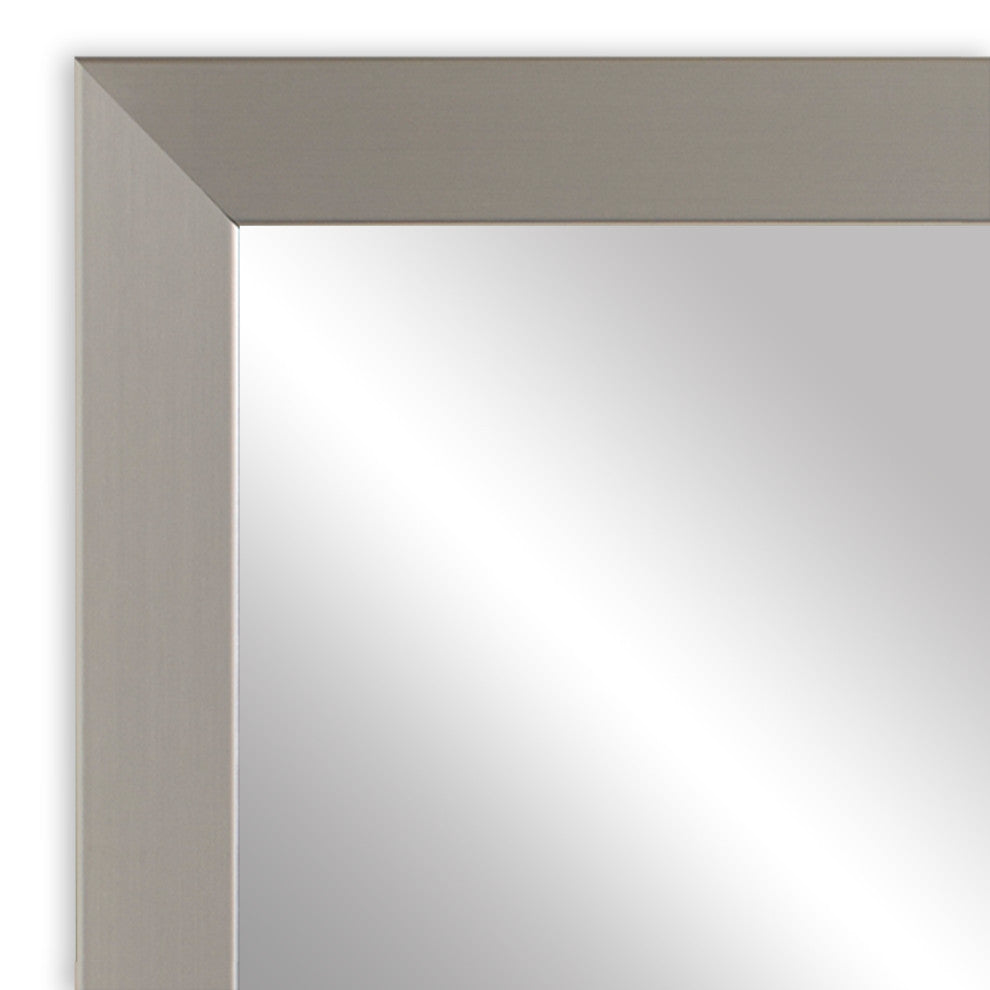 Meade Framed Wall Mirror, Silver, 36"x24"