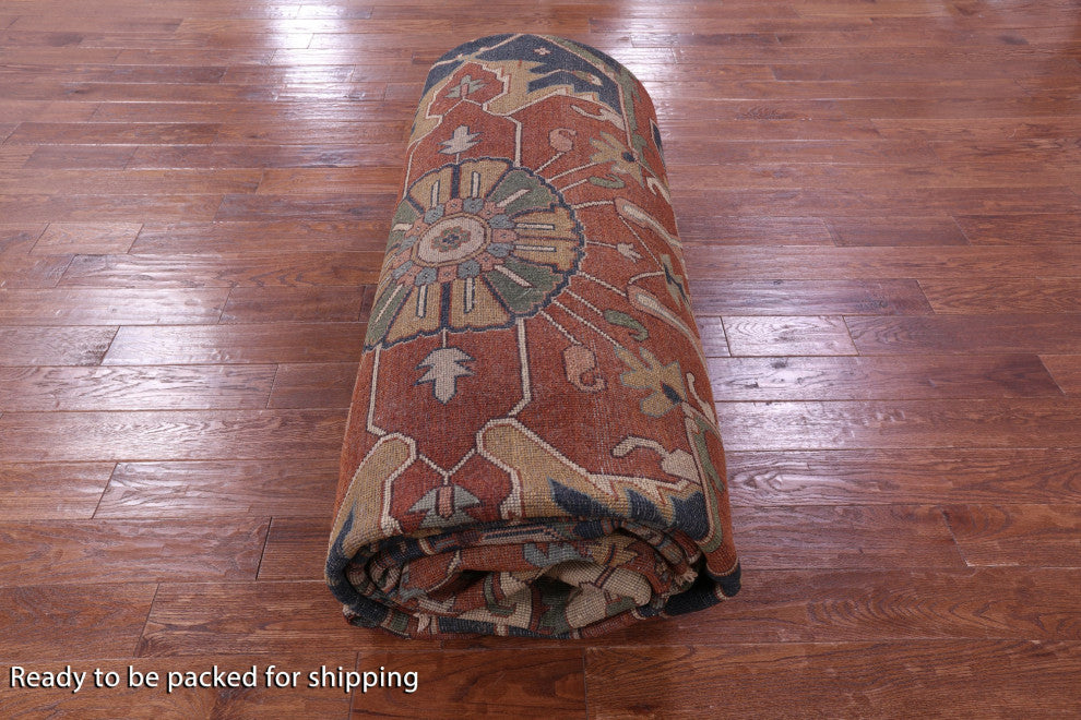 Heriz Serapi Hand-Knotted Wool Rug 11' 11" X 17' 9" - Q16018