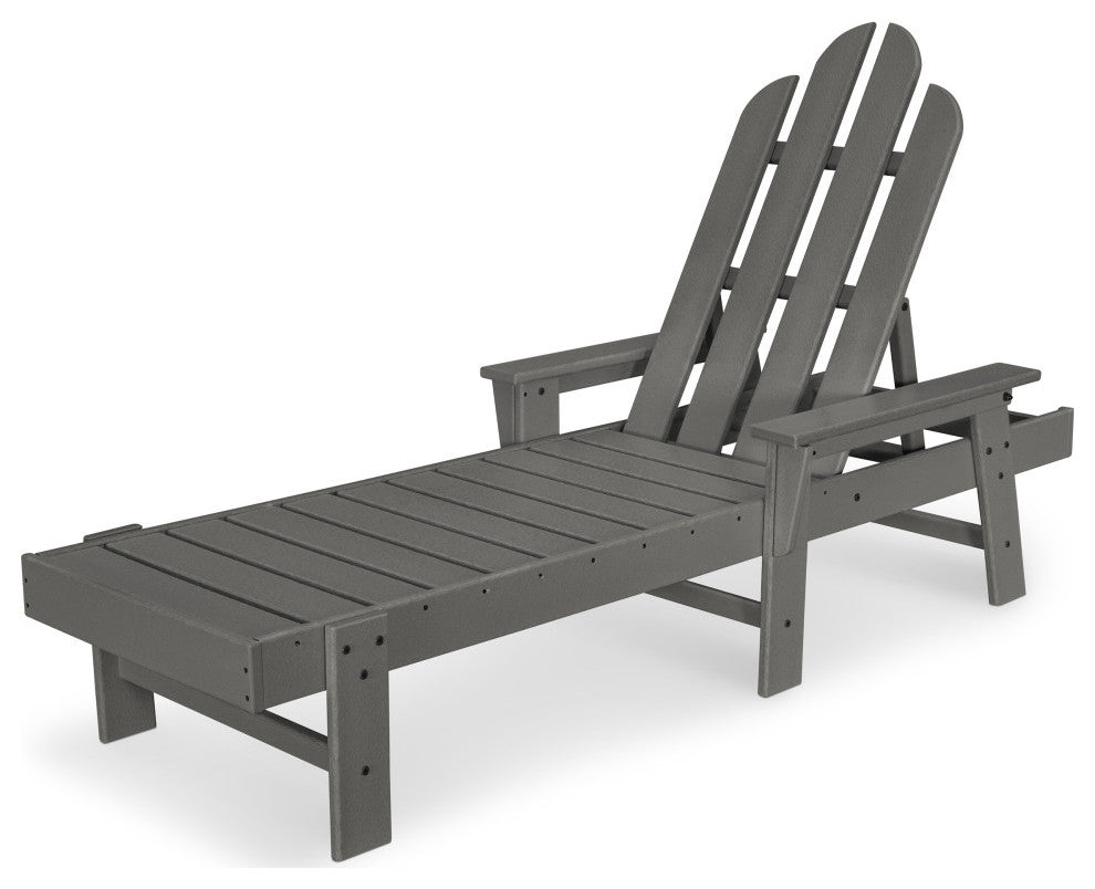 Polywood Long Island Chaise, Slate Gray