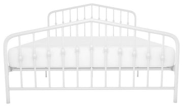 Novogratz Bushwick Queen Adjustable Metal Bed in White
