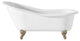 Cheviot Products Slipper Cast Iron Bathtub With Faucet Holes, Brushed Nickel