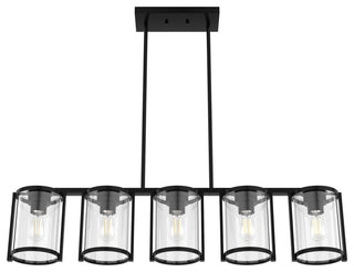 Astwood Matte Black With Clear Glass 5 Light Chandelier Ceiling