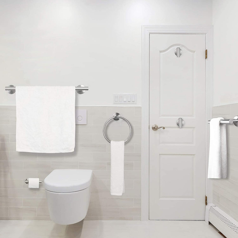 6-Piece Wall Mounted Bathroom Hardware Set, Brushed Nickel
