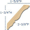 Newton Carved Crown Molding, Small, Maple Wood