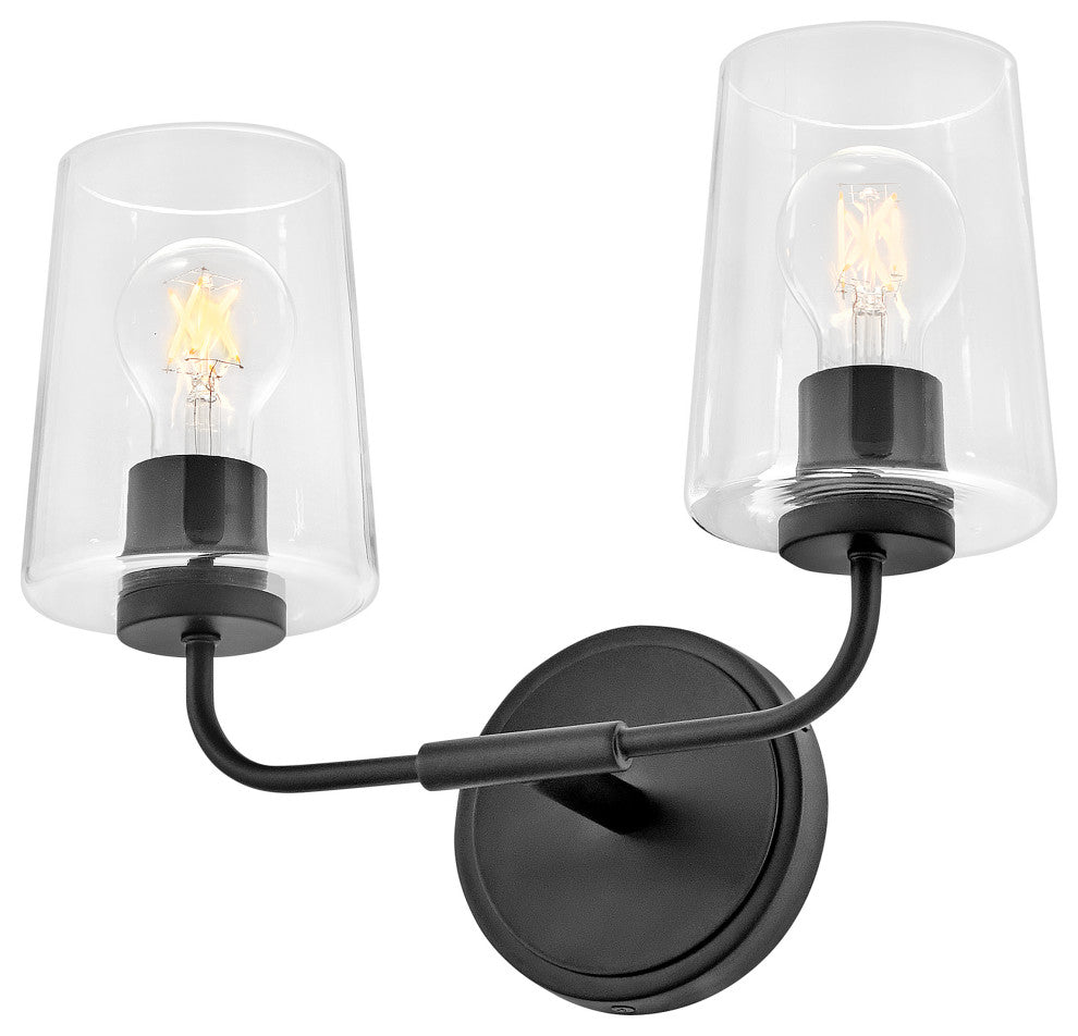 Lark Kline Small Two Light Vanity, Black