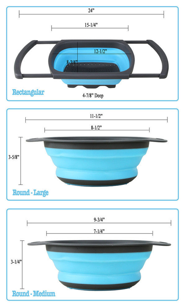 42" Undermount Stainless Steel Triple Bowl Kitchen Sink With Silicone Colanders