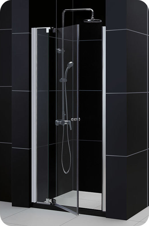 DreamLine Allure 55-56"Wx73"H Frameless Pivot Shower Door, Chrome