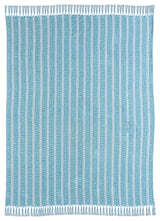 Maui Blue Ridgeline Striped Throw Blanket with Fringe