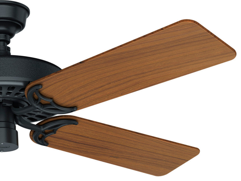 Hunter Fan Company 52" Outdoor Orig Teak Blades Black Ceiling Fan
