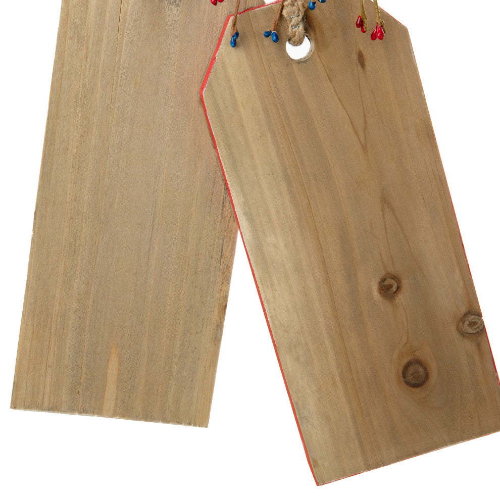 19.5"H Wooden Patriotic/Americana Doorknob Hanging Decor