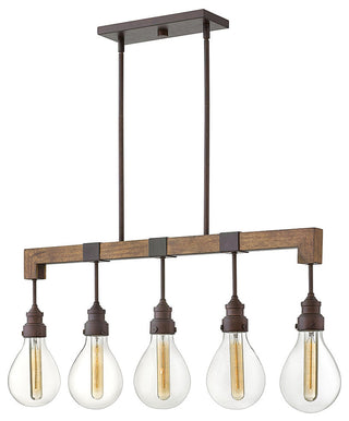 Hinkley Denton Small Five Light Linear, Industrial Iron