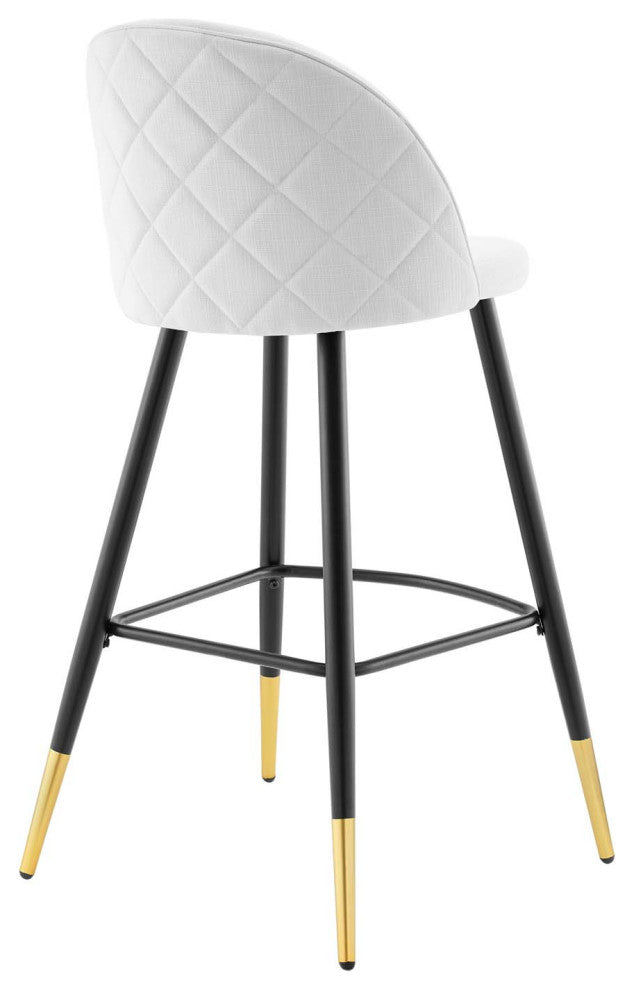 Cordial Fabric Bar Stools - Set of 2-White