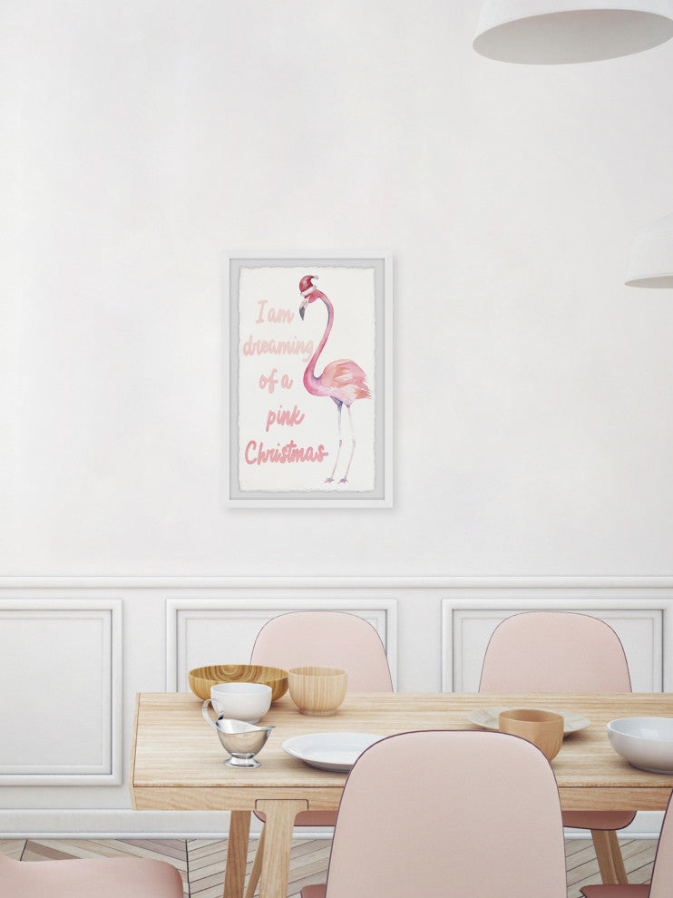 "Dreaming of a Pink Christmas" Framed Painting Print, 20x30