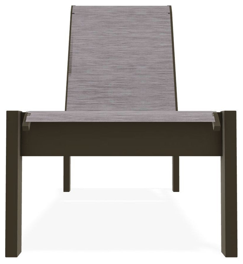 Leeward Sling Stackable Outdoor Chaise Lounge, Fossil/Beachwood