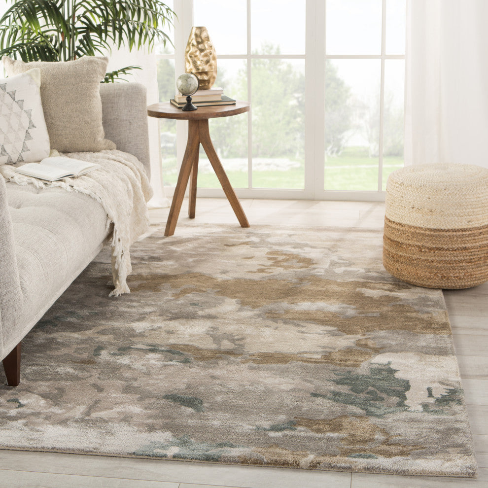 Jaipur Living Glacier Handmade Abstract Light Gray/ Taupe Area Rug 10'X14'