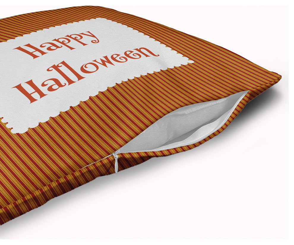 Happy Halloween Ticking Accent Pillow With Removable Insert, Dark Red, 16"x16"