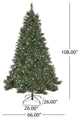 9' Mixed Spruce Artificial Christmas Tree, Pre-Lit Clear