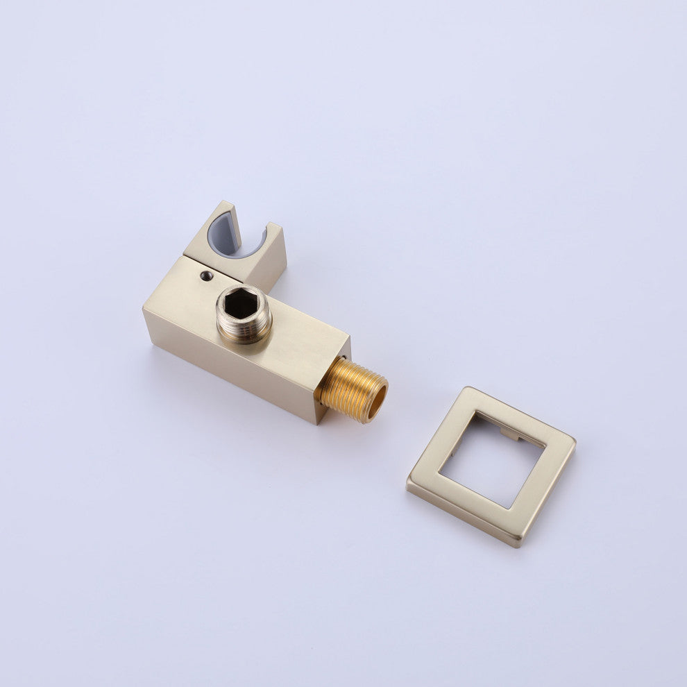 Luxury Wall Mounted Thermostatic Shower System With Rough-In Valve, Brushed Gold