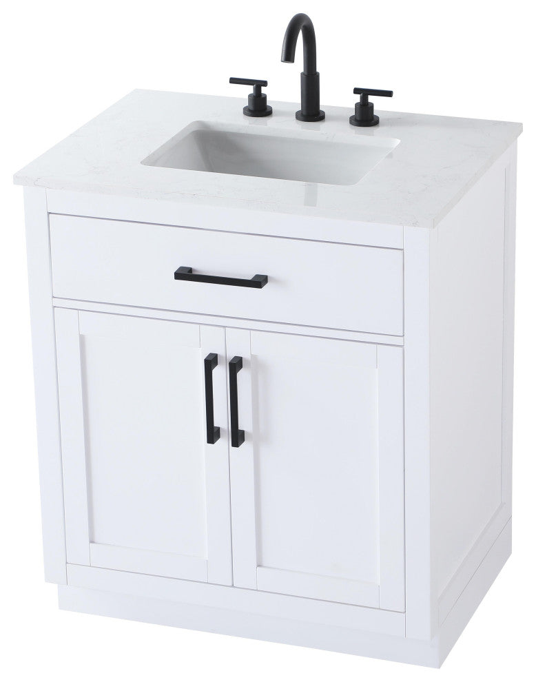 Home Living 30" Single Bathroom Vanity, White