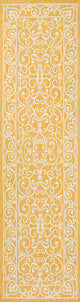 Charleston Filigree Textured Weave Indoor/Outdoor, Yellow/Cream, 2 X 10