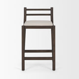 Sam Dark Brown Wood With Cream Fabric Counter Stool