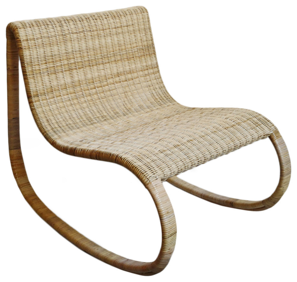 Contemporary Rattan Rocking Chair Raw Rattan Rocking Chair