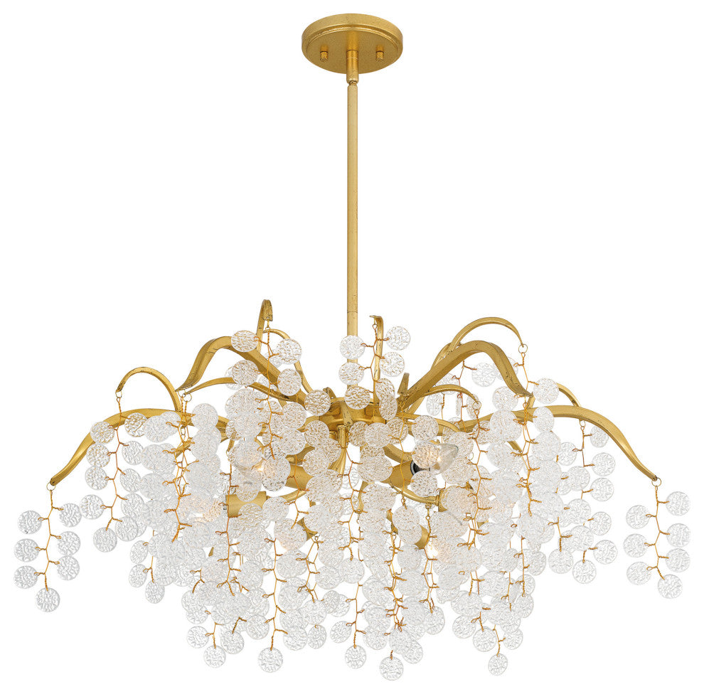 Quoizel MAP5028 Maple 6 Light 29"W Abstract Chandelier - Gold Leaf