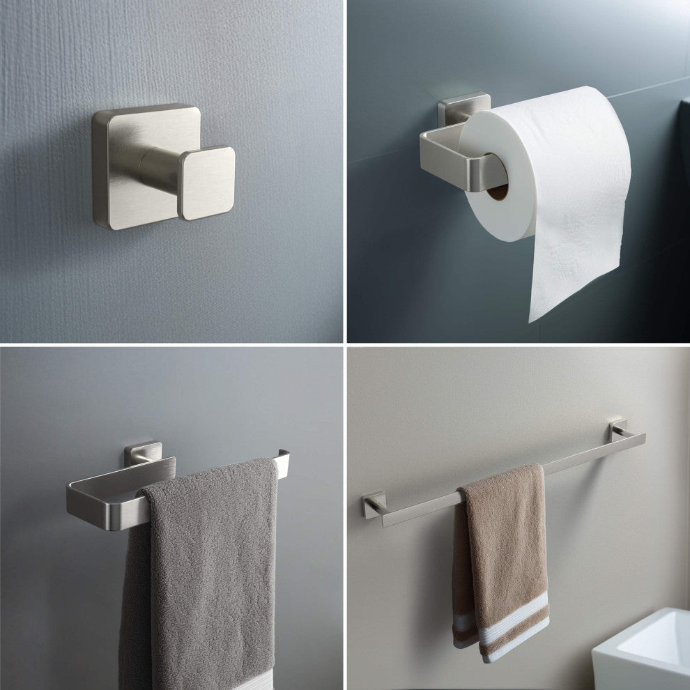 Blaze 4 Piece Bathroom Hardware Set, Brushed Nickel