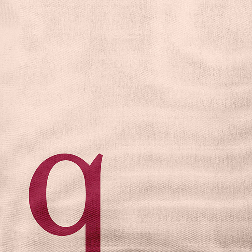 18"x18" Modern Monogram Decorative Throw Pillow, Cranberry