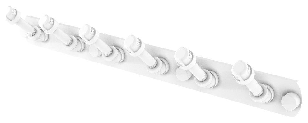 Pipeline 6 Position Tie and Belt Rack, Matte White