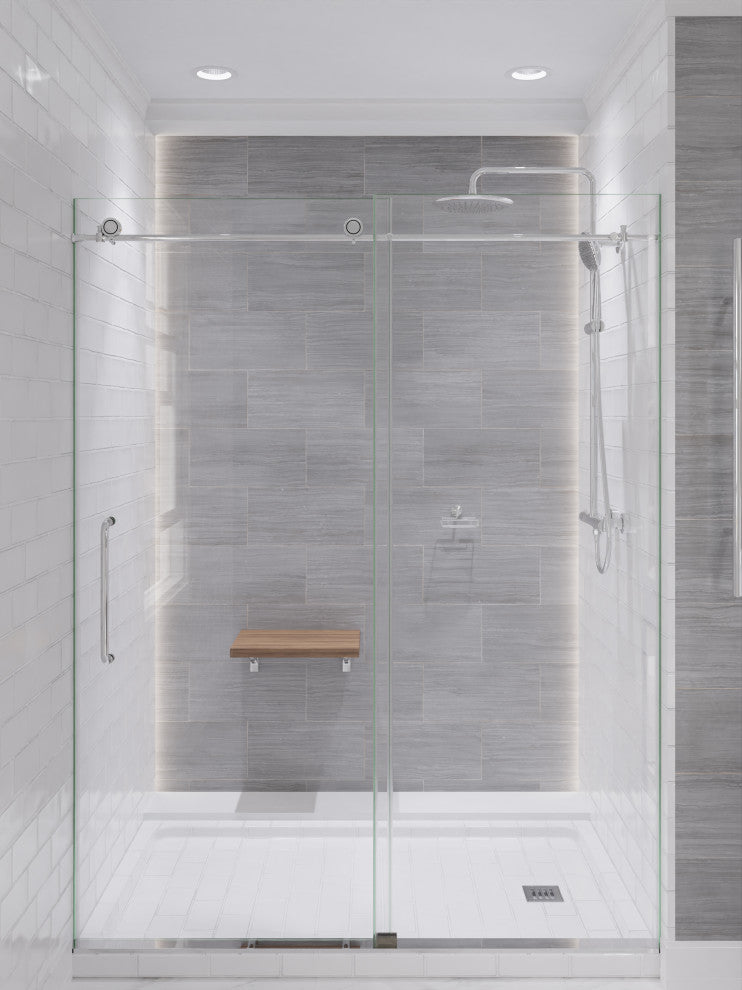 Heavy Rainfall Stainless Steel Shower Bar with Hand Sprayer, Polished Chrome