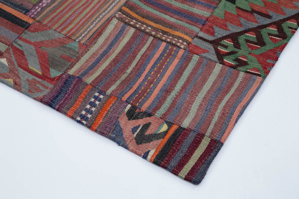 Rug N Carpet - Handmade Oriental 6' 8'' x 9' 10'' Rustic Patchwork Kilim Rug
