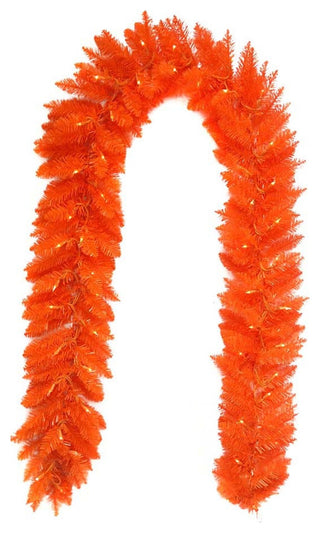 Kurt Adler 9 Foot Pre-Lit Orange Garland